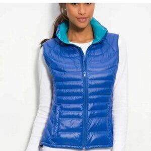 Bernardo Goose Down Puffer Vest Aqua & Royal Blue Lightweight Zip Front Size XL